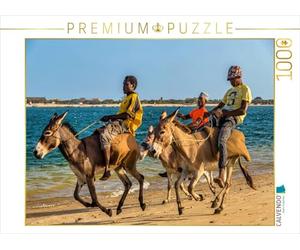 Puzzle · Entraînement pour la Course d'ânes annuelle | L'île de Lamu nous fait découvrir un autre monde passionnant · 1000 pièces · Format assemblé 64 × 48 cm · CALVENDO Puzzle