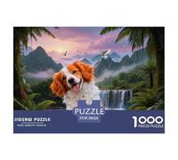 Puzzle Épagneul Breton 1000 Pièces pour Adultes Et Enfants, Jeu en Famille, Jeu ÉduChatif, Puzzles Mountain Cascade, DéCoration, Cadeau Famille 38x26cm/1000pcs