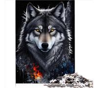 Puzzle épais 1000 pièces avec Portrait de Loup Gris, Puzzle en Bois pour Adultes et Enfants à partir de 12 Ans, Cadeau d'anniversaire, Cadeaux pour Adultes 1000 pièces (50 x 75 cm)