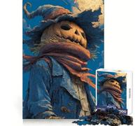 Puzzle Épouvantail à Tête de Citrouille et Lune pour Adultes 1000 Pièces Jeu de Logique Transparent Passe-Temps Silencieux Découpe Parfaite Cadeau Élégant (38x52cm)