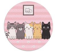 Puzzle équipe de Cinq Chats 1000 pièces Rond Rayures Roses Jeu Familial Anti-Stress défi Difficile Parfait pour décoration intérieure et Cadeaux 1000 pièces (67,5x67,5 cm)