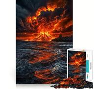 Puzzle Éruption Volcanique 1000 Pièces Jeu de Créativité et de Découpe Net Composants Robustes Idéal pour Les Voyages (50x75cm)