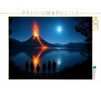 Puzzle · Éruption volcanique - observateurs de Nuit | 1000 pièces · Format assemblé 64 × 48 cm · CALVENDO Puzzle