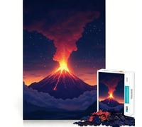 Puzzle Éruption Volcanique pour Adultes 1000 Pièces Jeu de Mémoire Découpe Laser pour Un Assemblage Parfait Cadeau Unique Anti-Stress (38x52cm)