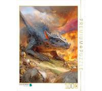 Puzzle · Erwachte Drachen | Landender Drache auf einem Schlachtfeld · 1000 pièces · Format assemblé 64 × 48 cm · CALVENDO Puzzle