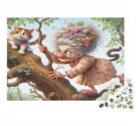 Puzzle Escalade Arbre 1000 pièces 52x38cm Papier recy dultes Puzzle Aventure Grand-Mère Défi Difficile Impossible Stimule réflexion Décoration Maison