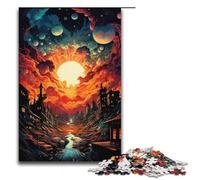 Puzzle Escape from The Colorful Psychedelia of The City 1000 pièces en Bois pour Adultes et Enfants à partir de 12 Ans. Puzzle Familial Amusant 1000 pièces (38 x 26 cm).