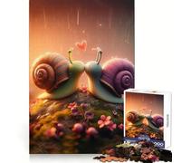 Puzzle Escargot Amour pour Adultes 1000 Pièces Jeu de Réflexion Passe-Temps Calme Assemblage d'image Joli Cadeau (38x26cm)