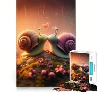 Puzzle Escargot Amour pour Adultes 1000 Pièces Jeu de Réflexion Passe-Temps Calme Assemblage d'image Joli Cadeau (38x26cm)