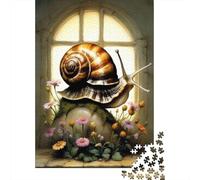 Puzzle Escargot Animal 100% Carton recyclé Puzzle 100% Carton recyclé pour garçon ou Fille Cadeau de Noël 1000 pièces (38 x 26 cm)