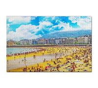 Puzzle Espagne 100 pièces, Vieille Ville de Saint-Sébastien, Jeu de Puzzle, œuvre d'art, Souvenir de Voyage, 45,5 x 35,5 cm