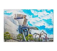 Puzzle Espagne 1000 pièces Musée Guggenheim de Bilbao Jeu de Puzzle Illustration Souvenir de Voyage 26x38cm