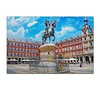 Puzzle Espagne 500 pièces Place du Maire d'Espagne Madrid Jeu de Puzzle Oeuvre d'art Souvenir de Voyage 52x38CM