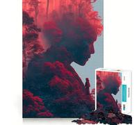Puzzle Esprit de la Forêt Rouge pour Adultes, 1000 pièces, Jeu Intelligent, Calme et apaisant, Motif Assembler, (38x26cm)