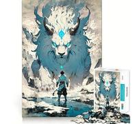 Puzzle Esprit du Lion Blanc 1000 Pièces Développe la mémoire,ludique et de qualité Professionnelle pour stimuler l'esprit (38x26cm)