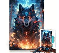 Puzzle Esprit Loup Gardien 1000 Pièces Jeu de réflexion Amusant Conception sans Espace Emboîtement Parfait pour Les réunions de Famille (50x75cm)