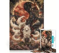 Puzzle Esprit Renard à Neuf Queues 1000 Pièces pour Adolescents Stimulation Cérébrale Joie Familiale Bordure Parfaite Cadeau Souvenir (38x52cm)