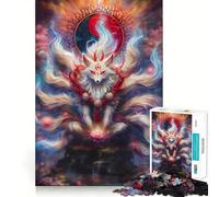 Puzzle Esprit Renard à Neuf Queues pour Adultes, 1000 Pièces, Stimule la Mémoire, Passe-Temps à la Maison, Bords Nets, Cadeau Élégant (38x26cm)