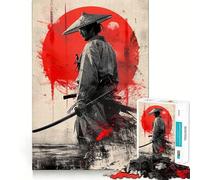 Puzzle Esprit Samouraï Lune Rouge 1000 pièces pour Adolescents, Jouet de logique Pure, Doux et Relaxant, découpe Nette, Belle œuvre d'art (50x75cm)
