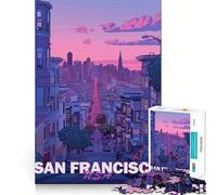 Puzzle esthétique de San Francisco pour Adultes, 1000 pièces, Exercice cérébral, détente, Collection d'œuvres d'art aux Bords précis (38x26cm)