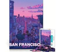 Puzzle esthétique de San Francisco pour Adultes, 1000 pièces, Exercice cérébral, détente, Collection d'œuvres d'art aux Bords précis (50x75cm)