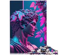 Puzzle esthétique Vaporwave pour Adultes, Puzzle en Bois, Jouet éducatif d'apprentissage, 14,96x20,47 Pouces