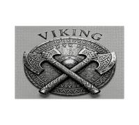 Puzzle esthétique Viking pour adultes de 1 000 pièces, puzzle vintage en bois, décoration imprimée cool pour divertissement créatif