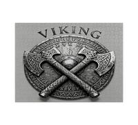 Puzzle esthétique Viking pour adultes de 500 pièces, puzzle vintage en bois, décoration imprimée cool pour divertissement créatif