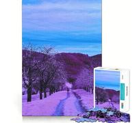 Puzzle esthétique Violet Neige 1000 pièces pour Adultes Think Smart Toy Family Joy Découpe précise Pièce d'art (38x26cm)