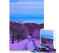 Puzzle esthétique Violet Neige pour Adultes, 1000 pièces, pour stimuler la mémoire, s'amuser Ensemble, Assembler Une Image, œuvre d'art Collectionner (50x75cm)