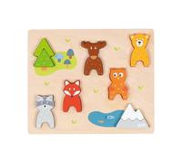 Puzzle Et Figurine Animaux De La Forêt Multicolore TU