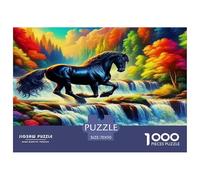 Puzzle Étalon Noir Composé De 1000 Pièces pour Adultes, Cascade de forêt colorée Un Jeu De Dexérité Très Difficile Puzzle Éducatif Et Stimulant 70x50cm/1000pcs