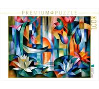 Puzzle · Étang aux nénuphars au Coucher du Soleil | Une illustration tirée du calendrier « Une année haute en… · 1000 pièces · Format assemblé 64 × 48 cm · CALVENDO Puzzle