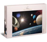 Puzzle ""Étendues Infinies"" Puzzle 1000 Pièces Planètes Et Univers - Vue Animée De L'espace Avec Les Planètes De Notre Système Solaire, Soleil Et Surface De La Terre