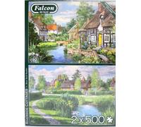 Jumbo, Falcon de Luxe - Riverside Cottages - Puzzles pour Adultes, 2 x 500 pièces