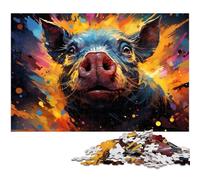 Puzzle Familial Amusant pour Adultes 1 000 pièces avec Affiche et fiche de Questions réponses (38 x 26 cm)