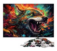 Puzzle Familial coloré de 1 000 pièces pour Adultes thème Loup Extraterrestre avec Affiche et fiche de Questions réponses Assorties (38 x 26 cm)