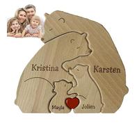 Puzzle familial d'animaux - 25 cm en bois, blocs de construction, centre de table ours, jouet éducatif | Puzzle décoratif pratique soutenant l'apprentissage en famille, jeu créatif, développement de l
