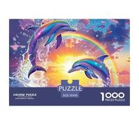 Puzzle Familial Dauphin 1000 pièces | Océan Arc-en-Ciel, idée Cadeau pour Tous 70x50cm