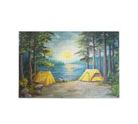 Puzzle familial de camping pour adultes - Chefs-d'œuvre stimulants et éducatifs - Puzzle de 500 pièces