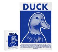 Puzzle Familial Duck Illustration in Blue and White, 1000 PCS, Illustration Détaillée, comme Projet Stimulant pour Les Joueurs Expérimentés