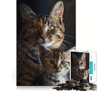 Puzzle Famille Animale 1000 Pièces Jeu de Concentration Mentale Découpe de Précision Bords Lisse Activité Absorbante pour des Soirées Calmes (38x52cm)