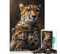 Puzzle Famille Animale pour Adolescents 1000 Pièces Jeu Stimulant l'esprit Assemblage Solide et Sécurisé Activité de Partage en Famille (50x75cm)
