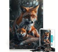 Puzzle Famille Animale pour Adultes 1000 Pièces Jeu de Concentration Découpe de Précision Bords Lisse Défi Amusant pour Passer Le Temps (38x26cm)