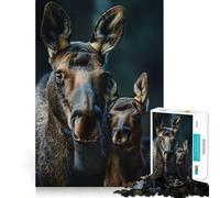 Puzzle Famille Animale pour Adultes 1000 Pièces Jeu de Concentration Découpe de Précision Bords Lisse Défi Amusant pour Passer Le Temps d'Attendre (38x52cm)