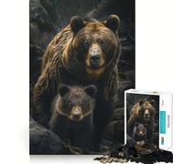 Puzzle Famille Animale pour Adultes 1000 Pièces Jeu de Concentration Découpe de Précision Bords Lisse Défi Amusant pour Passer Le Temps d'Attente (50x75cm)