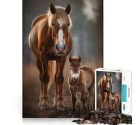 Puzzle Famille Animale pour Adultes 1000 Pièces Jeu de Mémoire Découpe Laser pour Un Assemblage Parfait Cadeau Unique Anti-Stress (38x26cm)