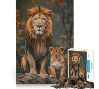 Puzzle Famille Animale pour Adultes 1000 Pièces Jeu de Mémoire Découpe Laser pour Un Assemblage Parfait Cadeau Unique Anti-Stress (38x52cm)