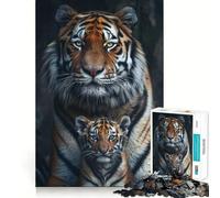 Puzzle Famille Animale pour Adultes 1000 Pièces Jeu de Mémoire Découpe Laser pour Un Assemblage Parfait Cadeau Unique Anti-Stress (38x52cm)