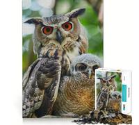 Puzzle Famille Animaux 1000 Pièces Jeu de Construction Focus Zéro Espace Ajustement Parfait Activité Récompenseuse pour Les Jours de Pluie (38x26cm)